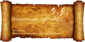 Valentinyi Júnó névjegykártya